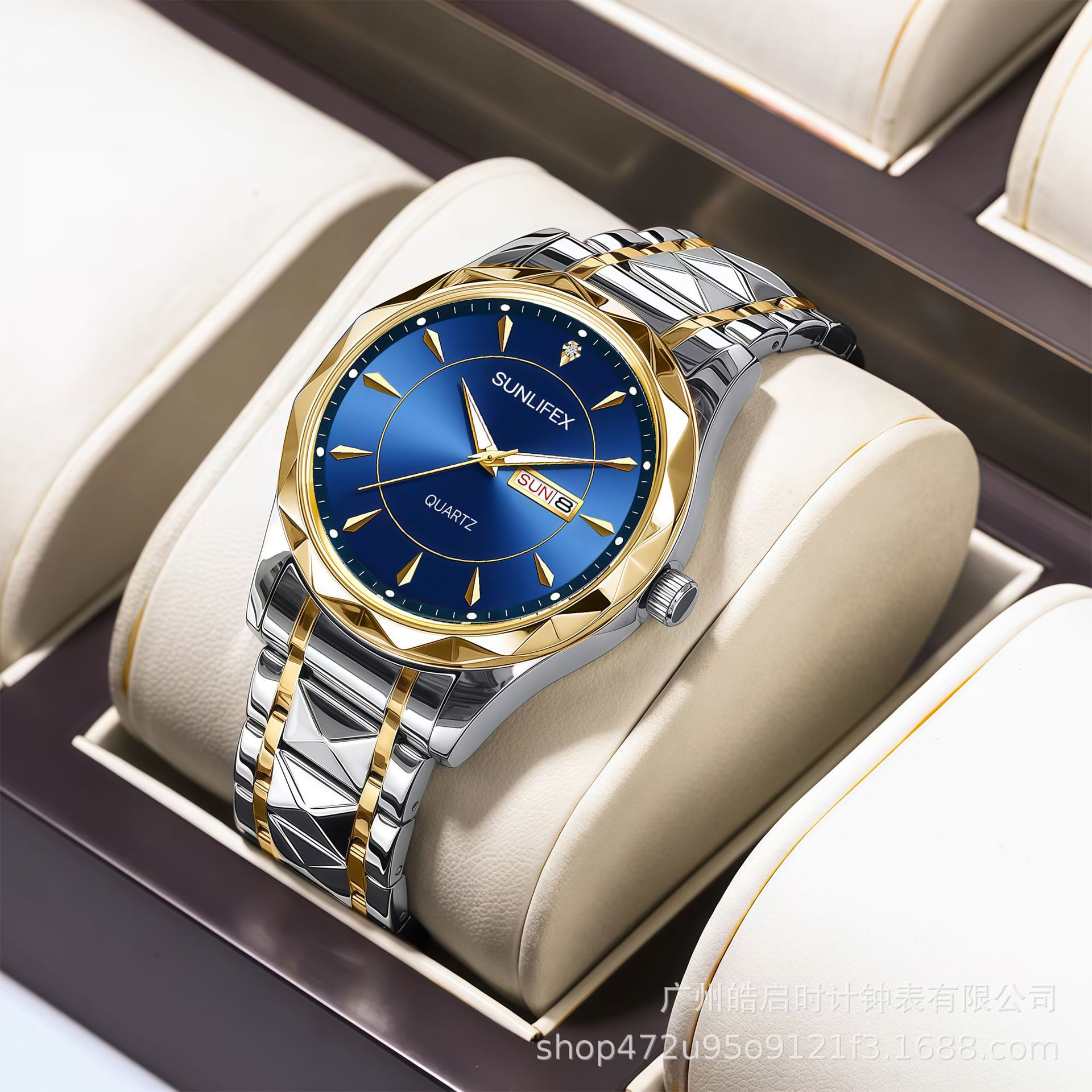 Sunlifex Imitation Tungsten Steel Men's Watch Wholesale High-End Luminous Business Dual Calendar Fashion Factory Wholesale