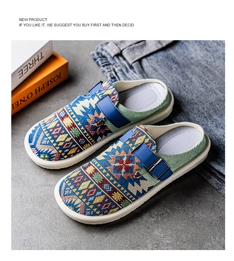Dép sandal nam nửa gót không quai hậu, thoáng khí mùa hè, đế bằng nhẹ, size lớn 39–47 — BK 502m màu, BK 503m màu, BK 505m màu nâu, BK501 kaki chi tiết 34