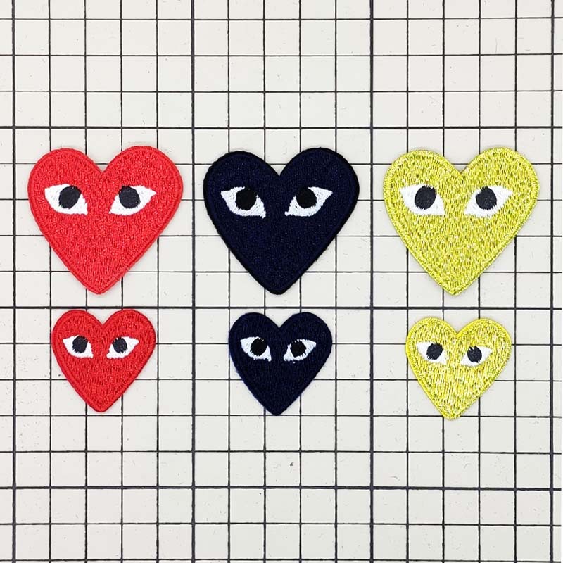 多规格川久爱心眼睛毛毡布贴绣花章 刺绣布贴 胸标厂家来图生产