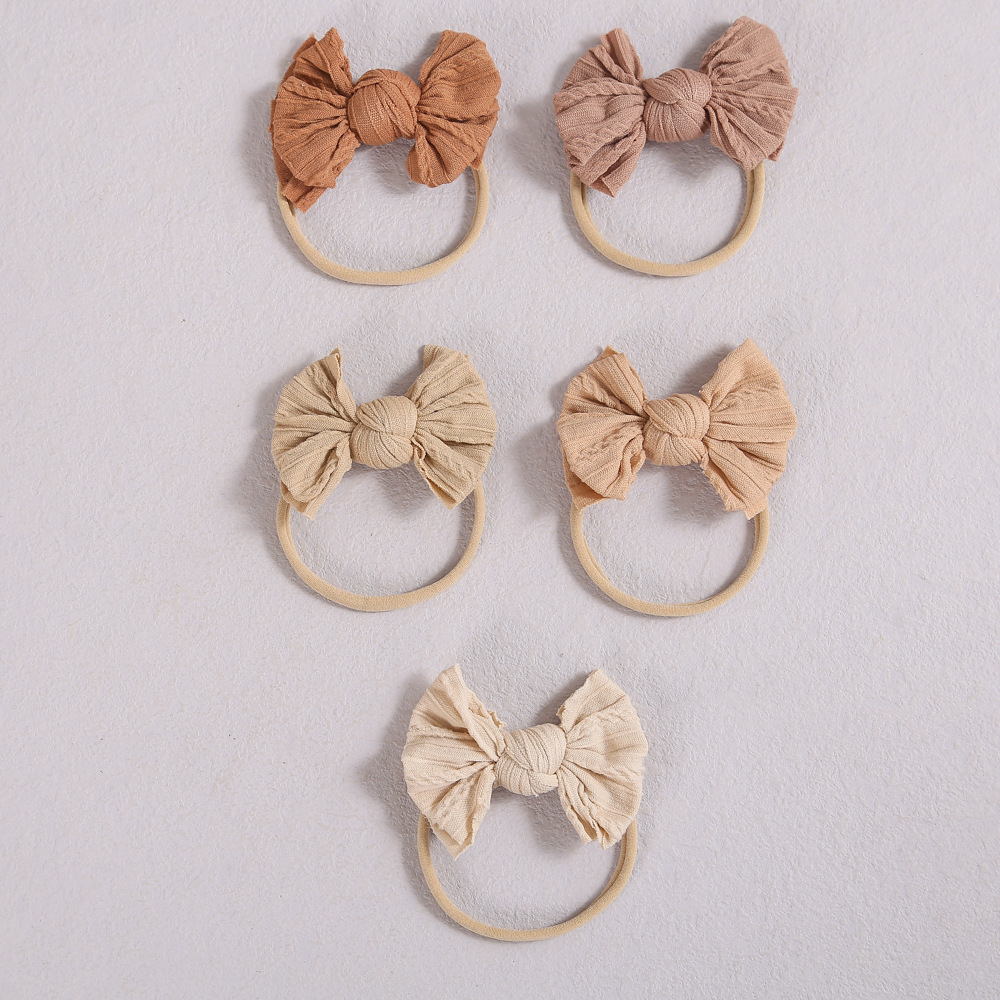 Faixa de cabelo para bebé em nylon com laço jacquard_voghion.com