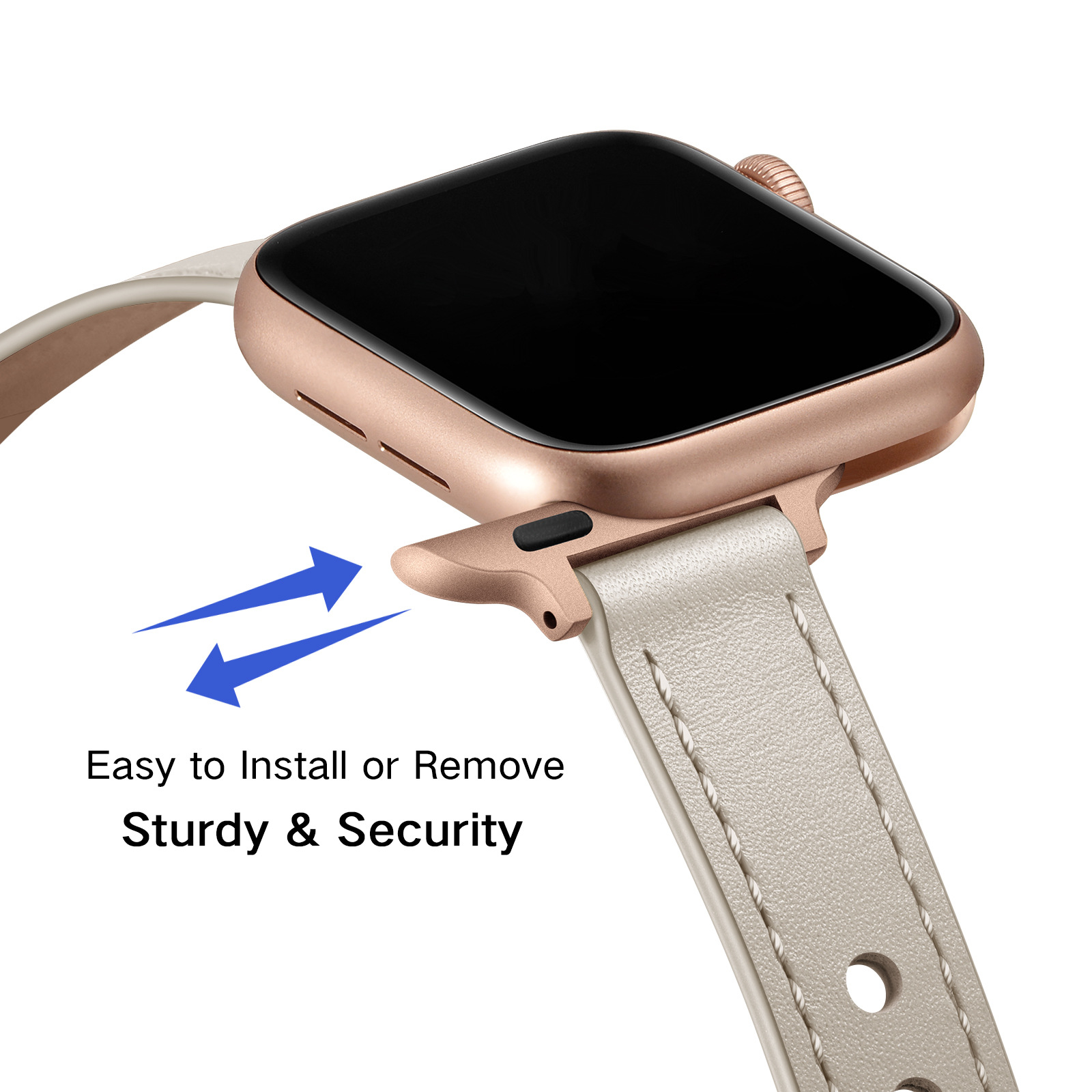 18g Weight Apple watch watchband Classification Genuine leather Material Solid Color Pattern Retro Style Retro Solid Color Apple Watch Watchband 54