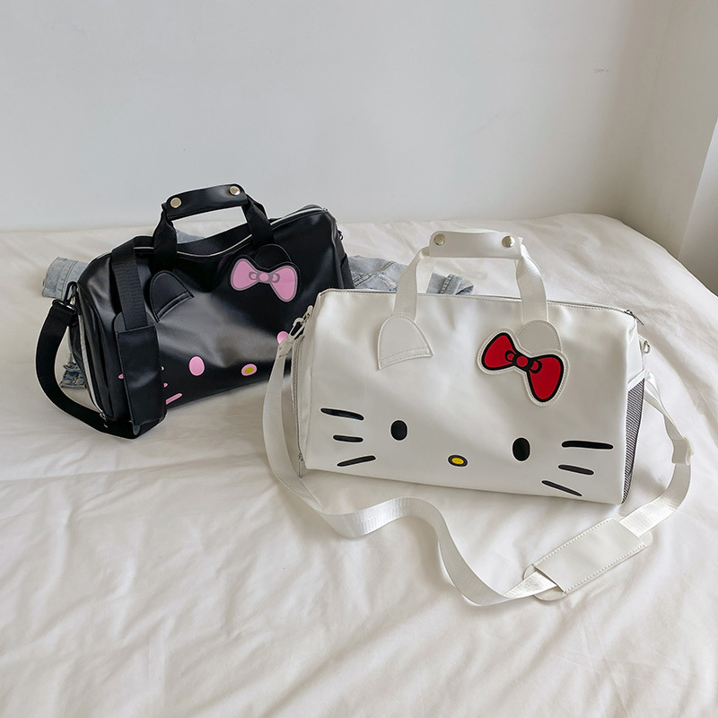 跨境新款KT猫旅行包HelloKitty卡通可爱收纳包软萌运动健身瑜伽包|undefined