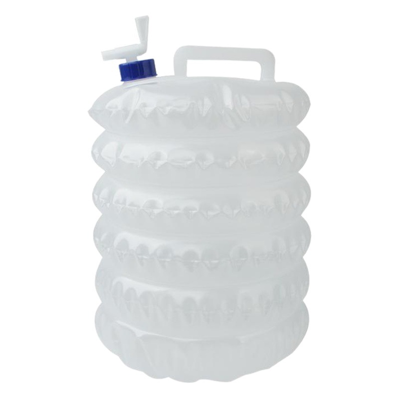 Outdoor PE telescopic bucket 15L folding bucket with faucet car food grade camping drinking water bag wholesale
