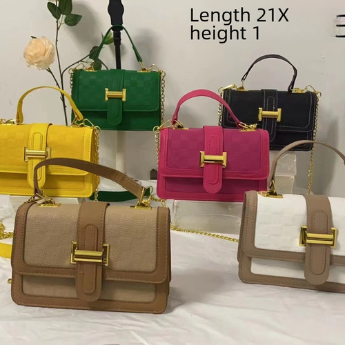 Trend  Western and Eastern New Women's Single Shoulder Crossbody Fashion Personality Retro Handheld Elegant Embossed Chain Small Square Bag