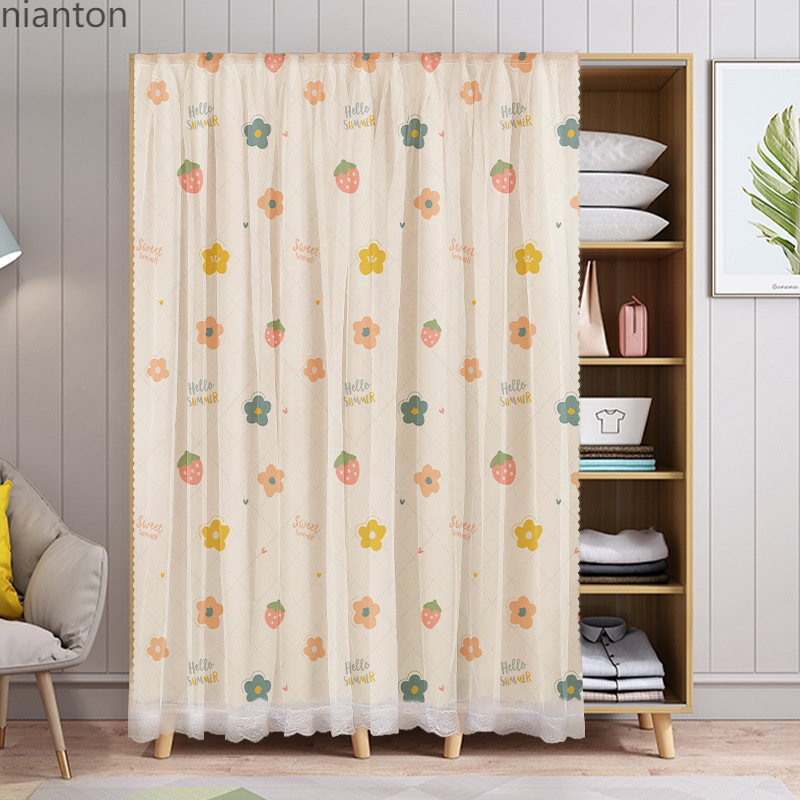 Cabinet Curtain Without Door, Magic Tape Curtain, Dustproof Curtain, Door Curtain, Partition Curtain, Self-Adhesive Half Curtain, Wardrobe Curtain