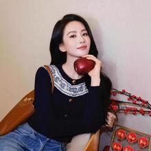 南油女装刘诗诗章若楠同款CE家提花针织衫气质休闲毛衣开衫外套