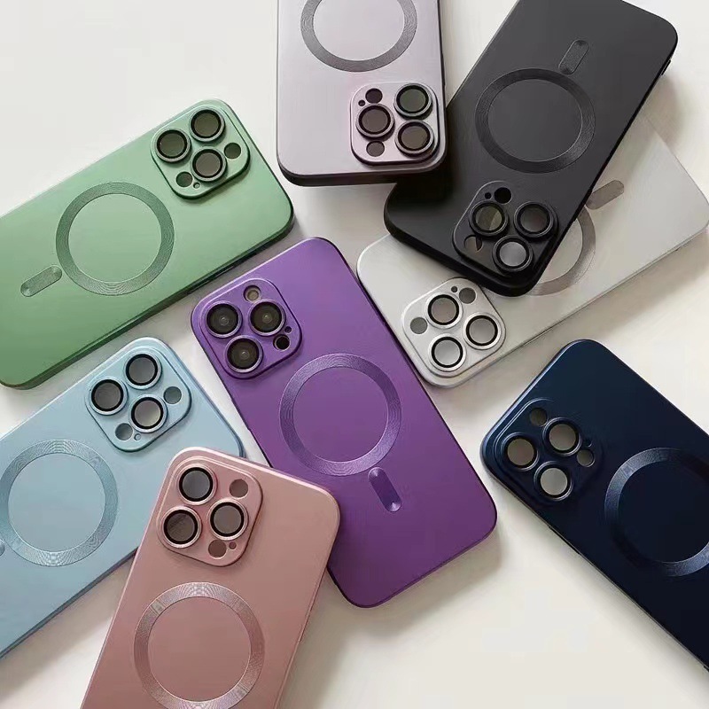 金属漆适用iphone17PROMAX磨砂电镀磁吸手机壳苹果1654喷油软壳