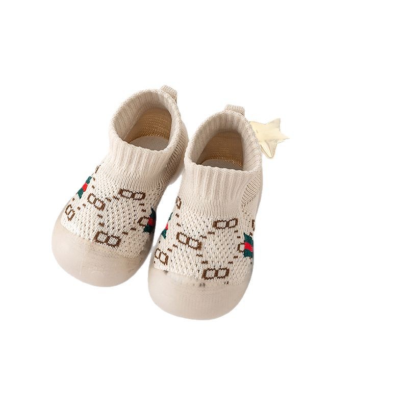 2024 primavera y otoño zapatos para bebés con suela suave antideslizante malla transpirable delgada zapatos de piso caseros zapatos de niños