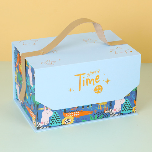 Baby's 100th Day Celebration Gift Box, High-End Handheld Children's Birthday Empty Gift Box, Full Moon Birthday Candy Box