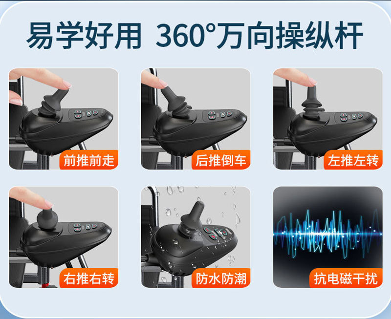 Yibaiti Electric Wheelchair Is Foldable, Fully Automatic, with Long-Lasting Lithium Battery, Lightweight for Disabled People and Suitable for the Elderly