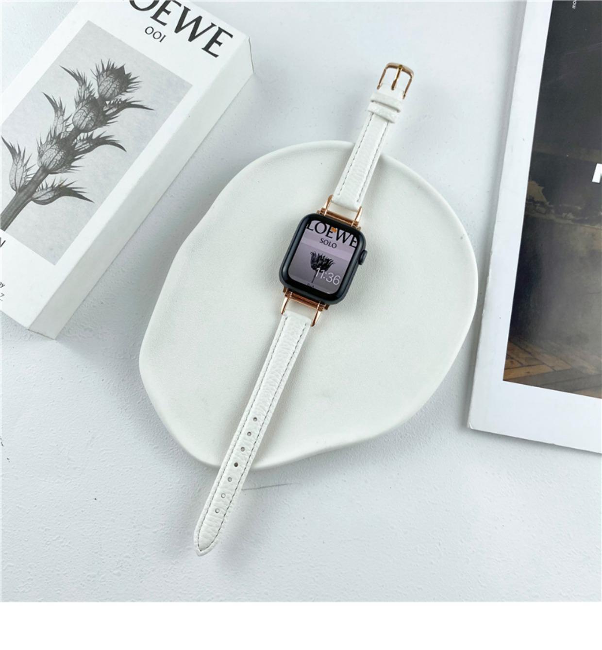 适用applewatch表带女款感皮质se苹果手表iwatchs7/6/5/4/3/2详情13