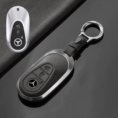 cover buckle Car key bag - no-specifications-mercedes-benz-c-tarnish-aluminum-alloy-cement-ash-suede-upgrade-ring-buckle