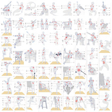 64张速写画画人体结构贴纸知识科普简约美术艺术生大学生专用贴画