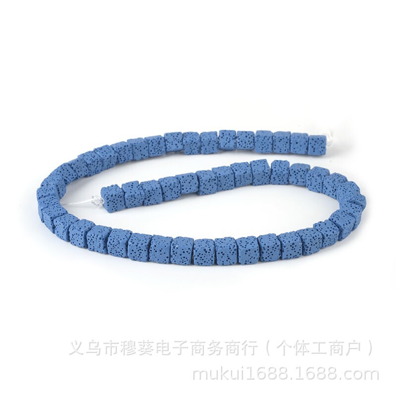 爆款香薰彩色火山石方块散珠DIY项链手链饰品配件半成品串珠批发|undefined