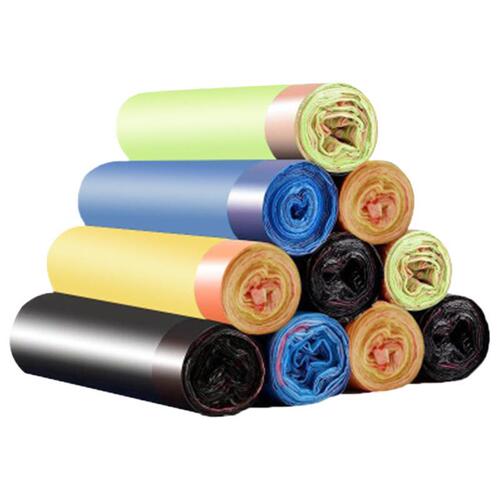 Drawstring garbage bag household portable thickened closing large black color vest style kitchen garbage plastic bag