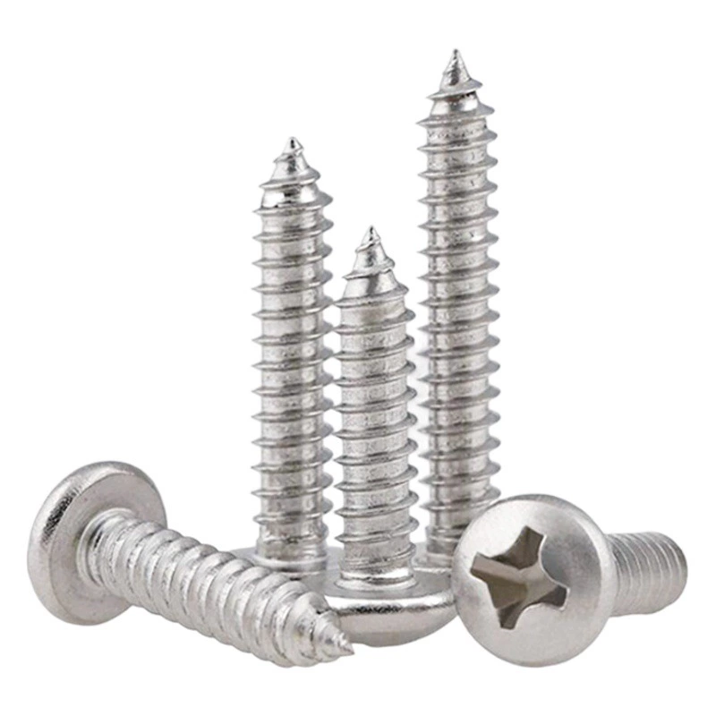 Саморезы из нержавеющей стали 304 с полукруглой головкой под крестообразный шлиц, самонарезающие винты PA с круглой головкой под крестообразный шлиц, M3