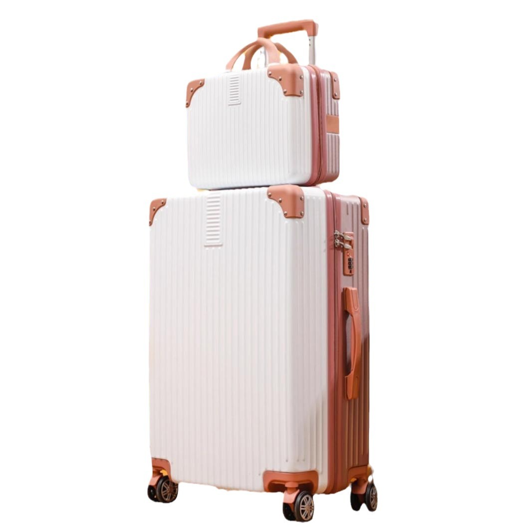 Maleta roja de Internet para mujer, retro, maleta de viaje pequeña de 20 pulgadas, maleta de estudiante de 24 pulgadas, rueda silenciosa