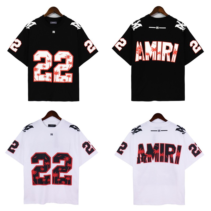 Spring and summer new amiri high version cartoon printing sports leisure loose round neck short sleeve T-shirt foreign trade cross-border tide