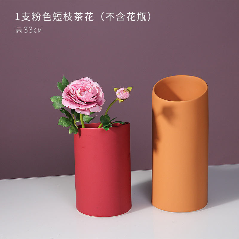 2 ramas cortas de color rosa Camellia (excluyendo jarrón)