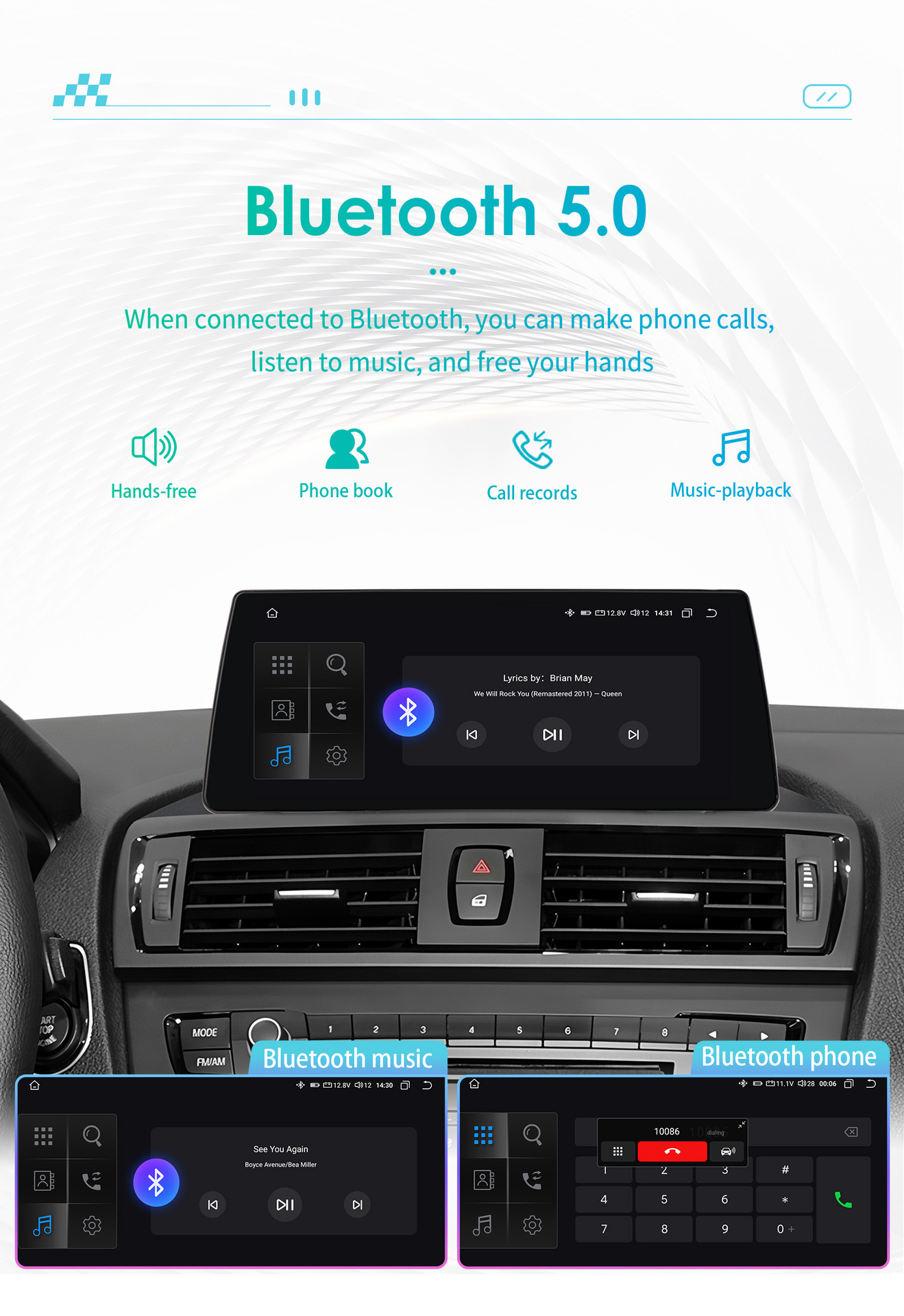 10.25inch Hd Large Screen Suitable for 12-16 Bmw 1 Series F20 F21 Android Car Navigator Gps