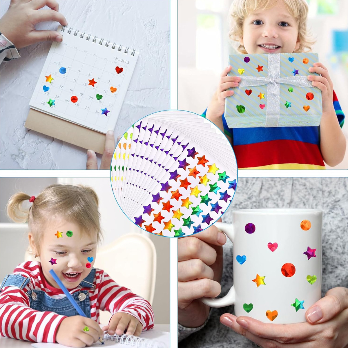 Niños recompensas estrellas pegatinas holográficas brillantes pegatinas escolares aula estudiantes maestros suministros pegatinas de recompensa decoración DIY
