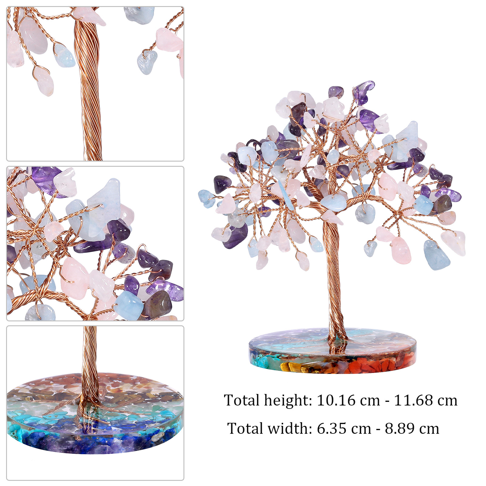 76g Weight Artificial Crystal, Alloy Material Plant Pattern Artistic Style Artistic Plant Artificial Crystal Alloy 4