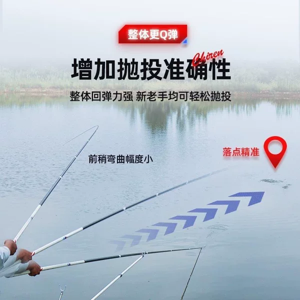 Red Blade 5th Generation Beginner's Entry-Level Fishing Rod, Light and Hard Carbon Fiber Fishing Rod, Fishing Tackle for Carp