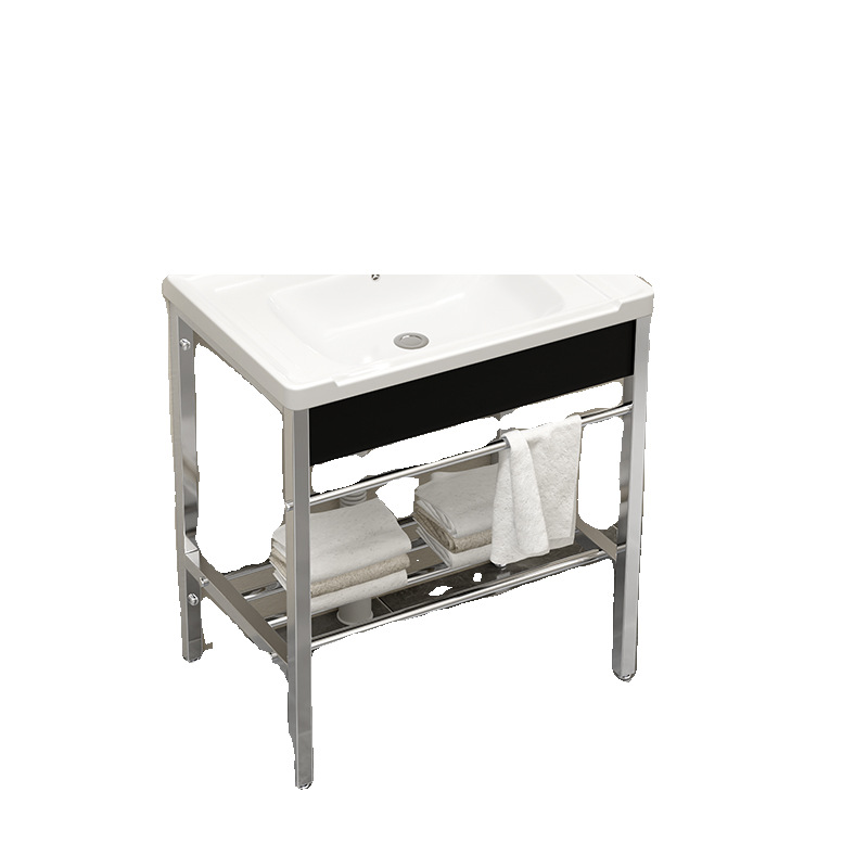 lavabo de piso integral lavabo de cerámica lavabo de baño de balcón pequeño lavabo simple lavabo de acero inoxidable