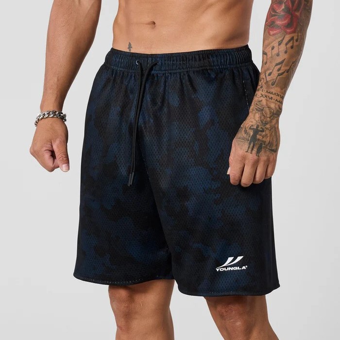 Youngla New Men's All-Print Jogger Loose Sports Fitness Quick-Drying Breathable Training Beach Shorts for Men