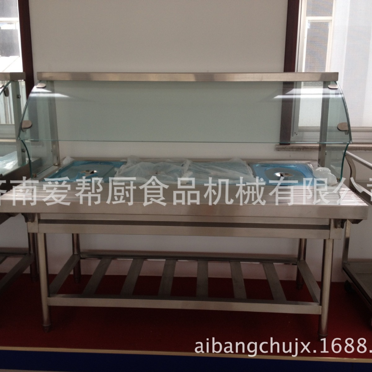 带玻璃罩保温售饭台 汤粥保温设备 米粥设备 五格10小格保温台