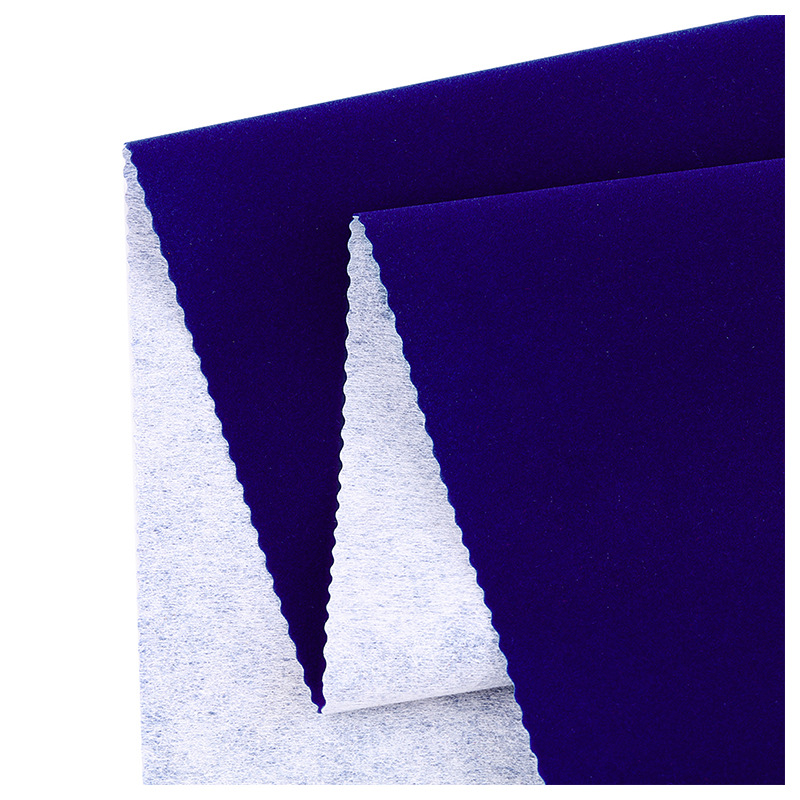 厂家直销蓝色水刺短毛绒布首饰盒戒指盒内衬绒布无纺布植绒布