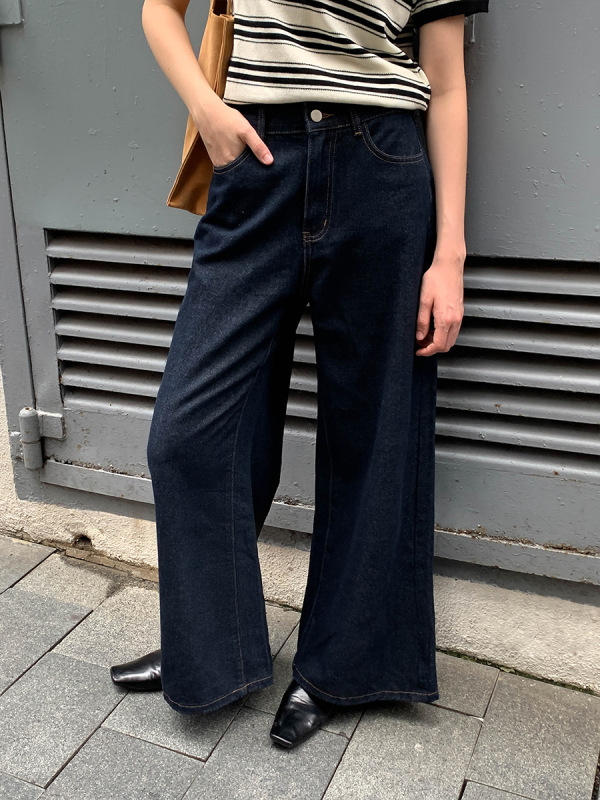 MOXI十三行女装2025秋季新款直筒裤女高腰宽松牛仔裤长裤子阔腿裤|undefined