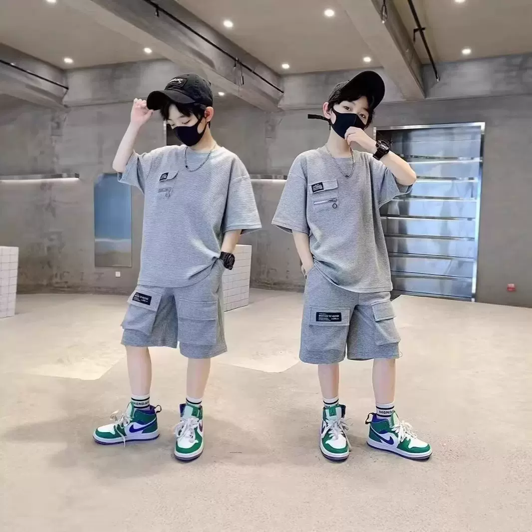 儿童装男童夏装套装2026新款夏款夏季男孩薄款中大童运动酷帅气潮