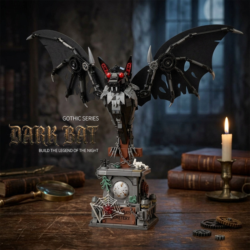 Miyou 88060 Dark Bat Model Ornament Gothic Halloween Gift Educational Assembly Children's Toy Miyou 88060 Dark Bat Model Ornament Gothic Halloween Gift Educational Assembly Children's Toy