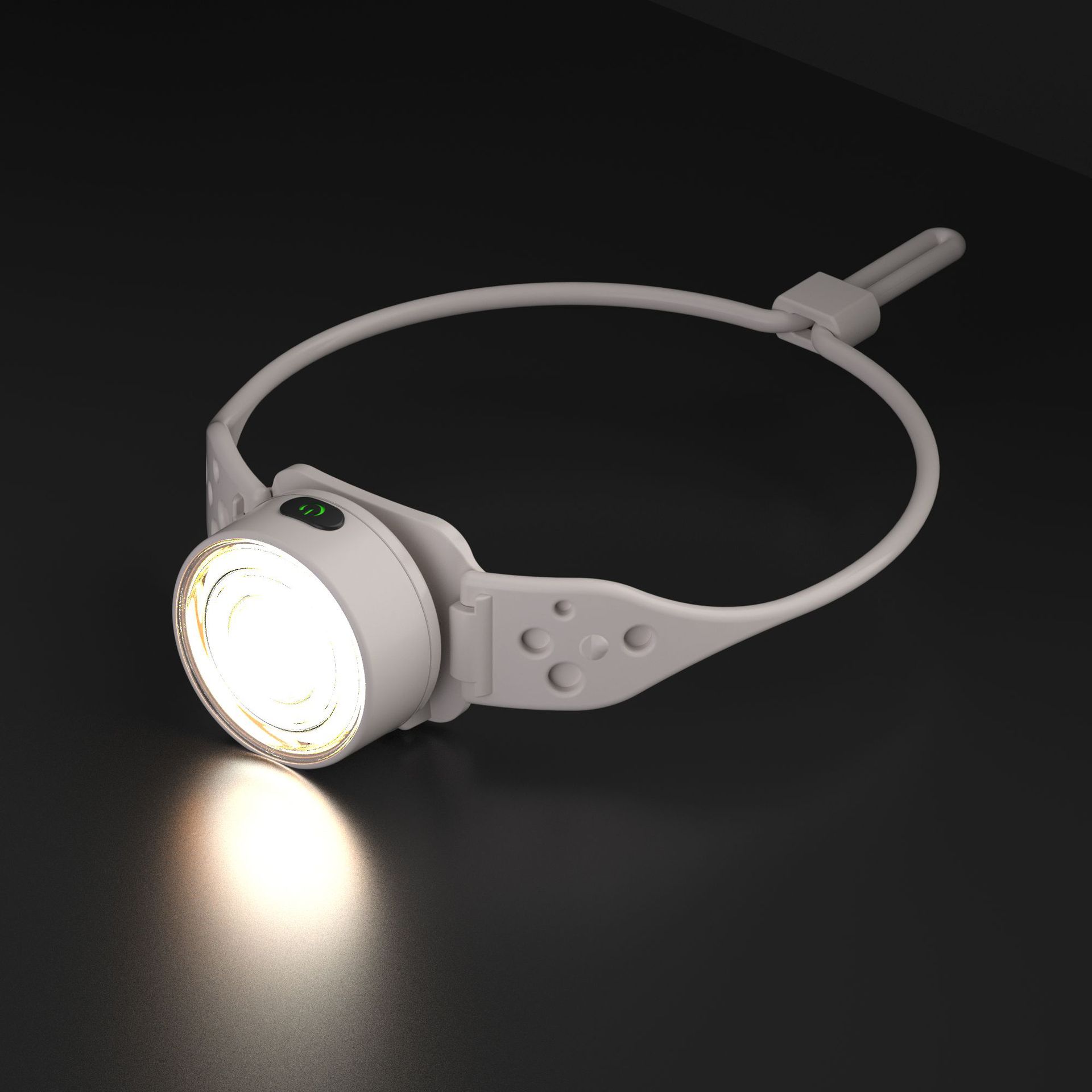 Transfronterizo nuevo faro ligero tricolor atenuación 90 ° carcassina blanco simple anillo fuerte faro de luz