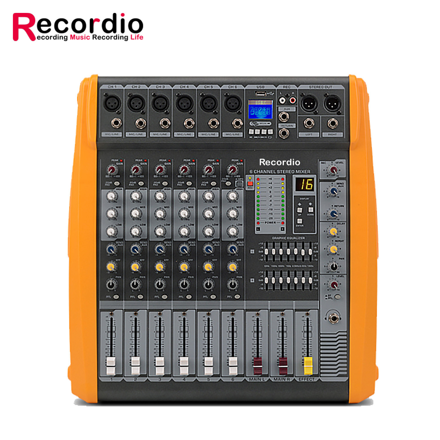 GAX-PM6 专业PM 6/8/12/16 路双段均衡器蓝牙舞台调音台 工厂直供