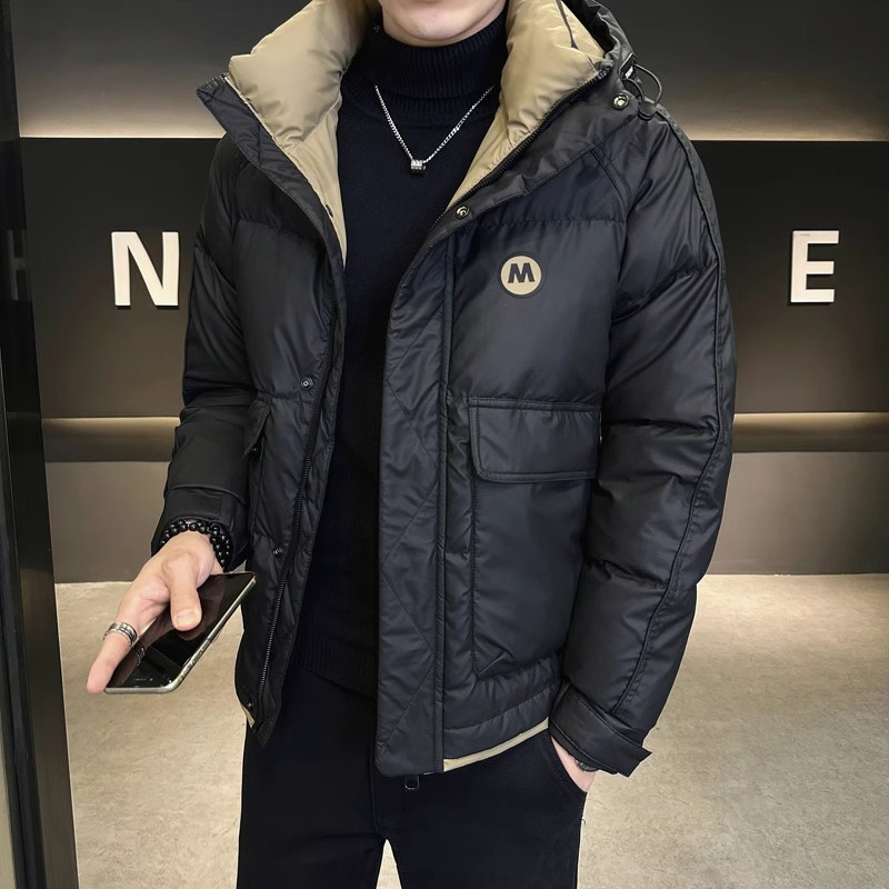 Abbigliamento maschile Nuovo colore solido moda uomo giacca in cotone e seta uomo giacca in cotone e seta calda spessa con cappuccio studente giacca in cotone e seta uomo_voghion.com