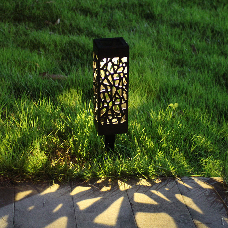 Amazon Cross-border Solar Lawn Lamp Outdoor Waterproof Hollow LED Garden Courtyard Lamp Ground Stake Light Shadow Lamp
