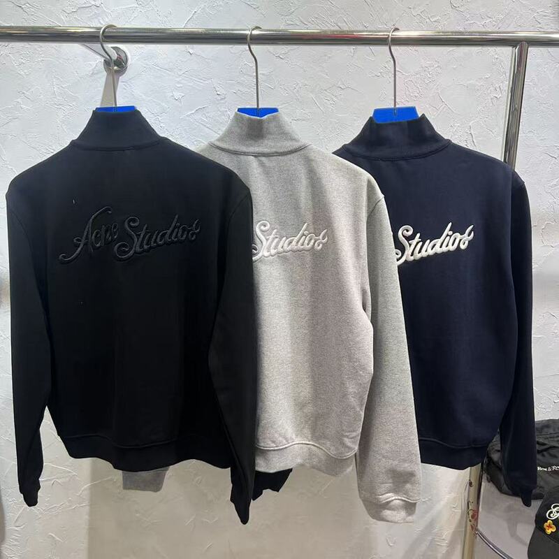 25 Autumn and Winter New Style Ac Style 1996 Back 3D Embroidered Logo Letters Spring and Autumn Unisex Zipper Jacket