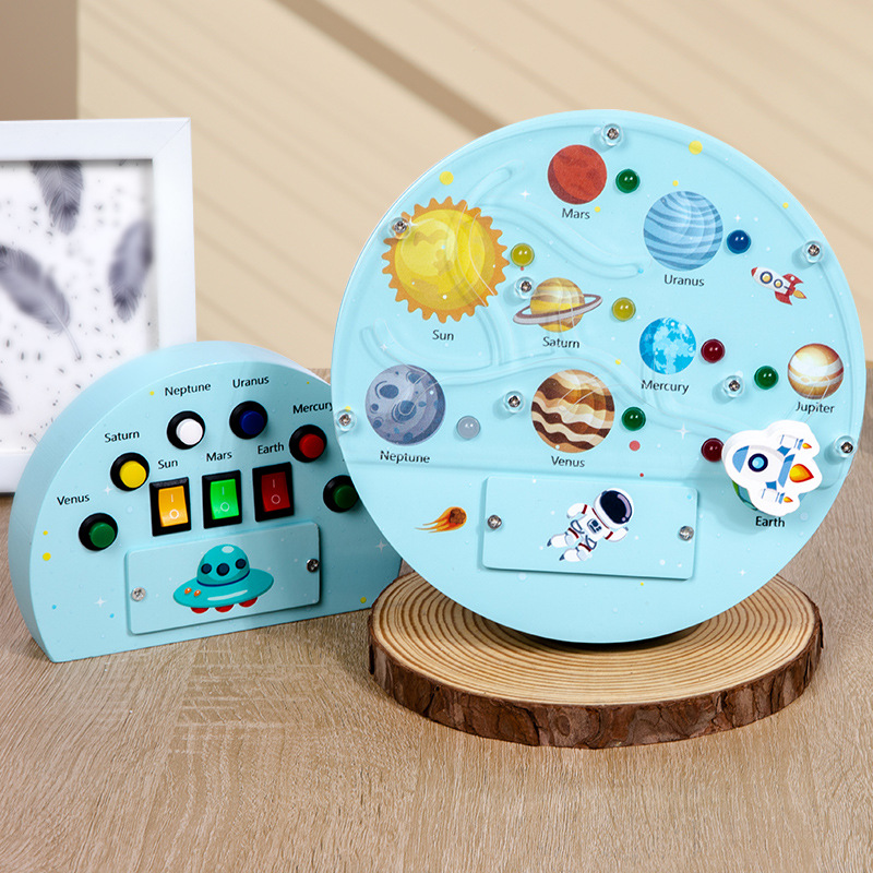 Espacio transfronterizo Control remoto Tablero ocupado Juego de ajedrez de memoria Interruptor de luz Fuente de alimentación Luz LED Botón Educación temprana Juguetes educativos de madera