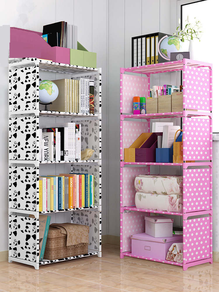 Closet Cabinet Living Room Wall Storage Multi-Level Shelf Simple Bookshelf Assembled Floor Simple Storage Small Book Cabinet