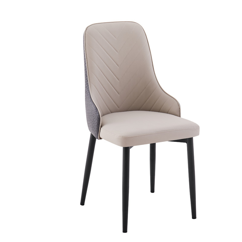 Restaurante de hotel silla de cuero de bolsa blanda silla de comedor nórdica casa moderna simple taburete de respaldo casual gran silla en V