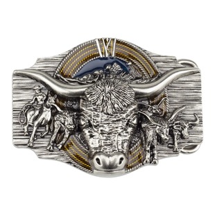Bison Head Belt Buckle Western Cowboy Style Retro Buckle
