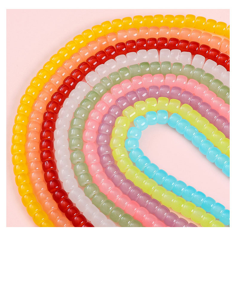 30pcs 8 * 6mm 8 * 7mm Hole 1~1.9mm Glass Solid Color Beads display picture 3