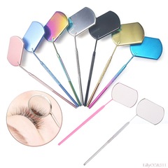 Factory direct supply of new square eyelash inspection mirror, grafted eyelash mirror, stainless steel handheld portable inspection mirror
