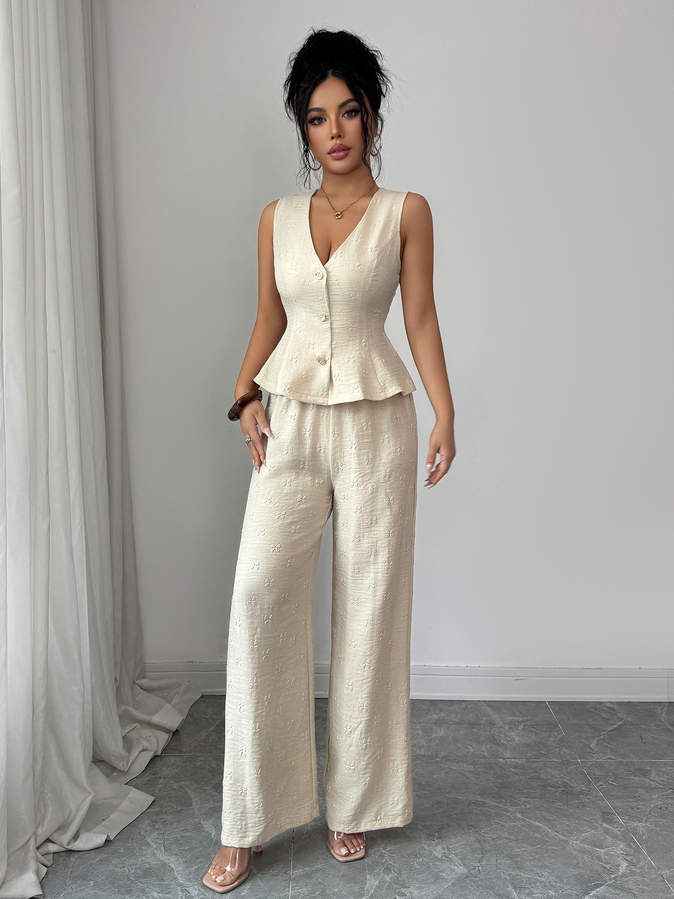 Women's Slim Fit Denim Style Suit Commuter Solid Color Spring Summer Collection Stay Stylish And Comfortable_ecoleips.com
