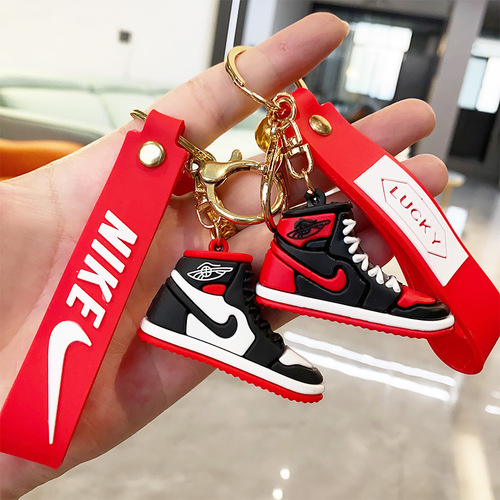 Mini ball shoe model keychain accessories soft plastic blind box claw machine backpack pendant circle chain gift small wholesale