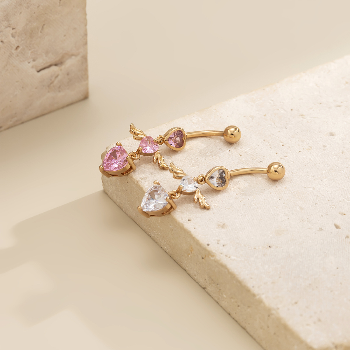 Fashion Heart Shape Alloy Inlay Rhinestones Womenu0027S Belly Ring