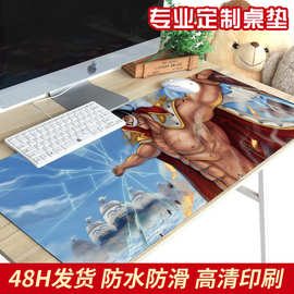 鼠标垫海贼王动漫定 制厂家防水桌垫批发彩色精美锁边加厚超大现