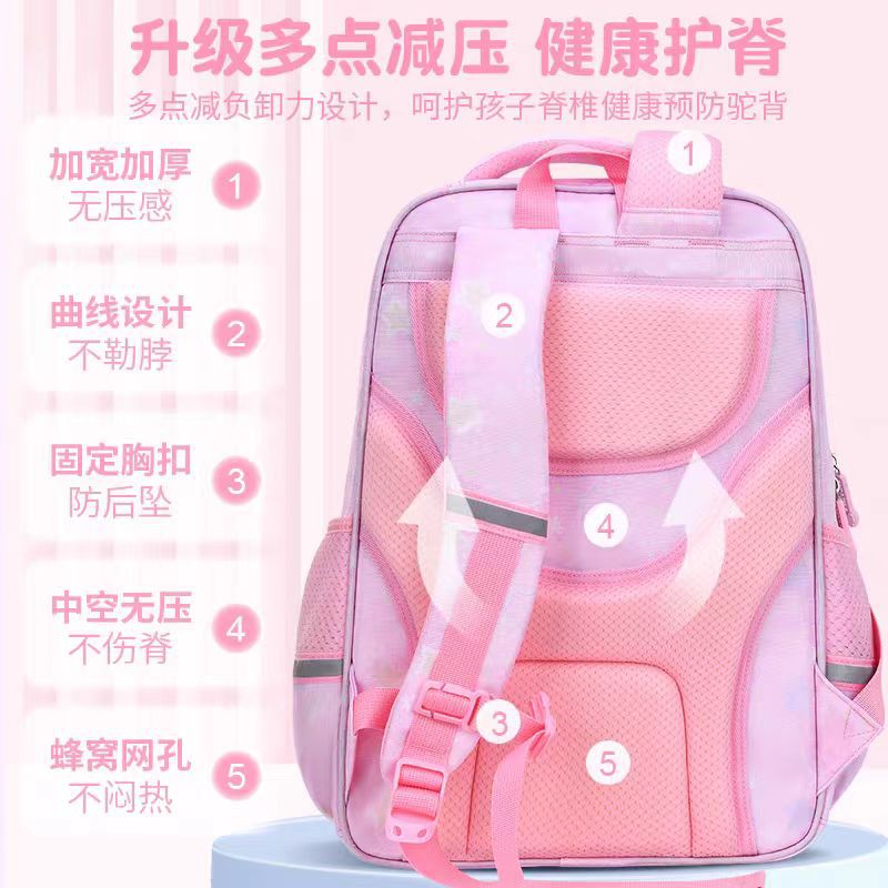 Mochila escolar de estudiantes de primaria mochila ventilada de gran capacidad mochila de hombro de arenas flotantes de la escuela primaria niños impermeables